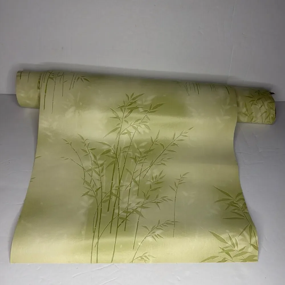 Vintage Bamboo Wallpaper Green Stalks Retro DIY Junk Journal Scrapbooking Gift